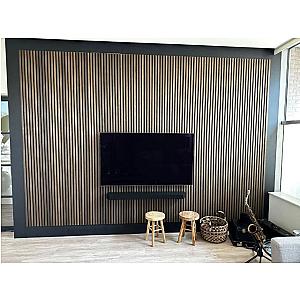 Akupanel - Akoestische wandpanelen - Klassiek eiken (zwart vilt/zwart MDF)