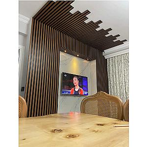 Akupanel - Akoestische wandpanelen - Rustiek Eiken (zwart vilt)