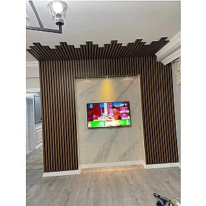 Akupanel - Akoestische wandpanelen - Walnoot (zwart vilt